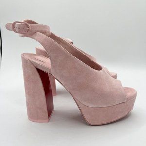 Christian Louboutin Movida Irina 130 Suede Ankle-Strap Sandals * New *